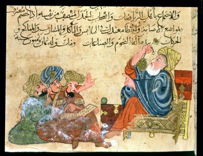 MS Ahmed III 3206 Aristote enseignant, illustration de 